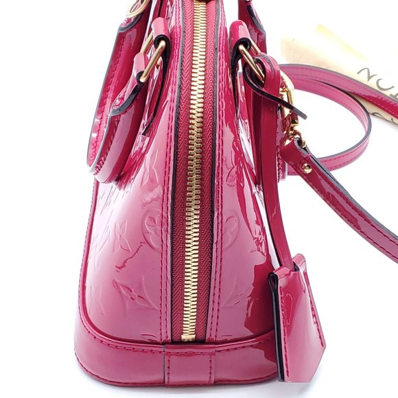 100% Authentic Louis Vuitton Alma BB Vernis Fuchsia Crossbody Bag - Picture 4 of 16